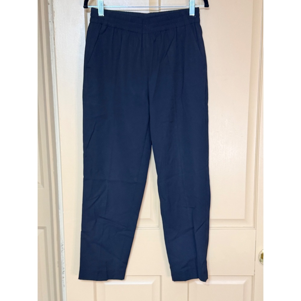 Everlane Black 100% Wool Elastic Waist Tapered Pull On Pants Size 2